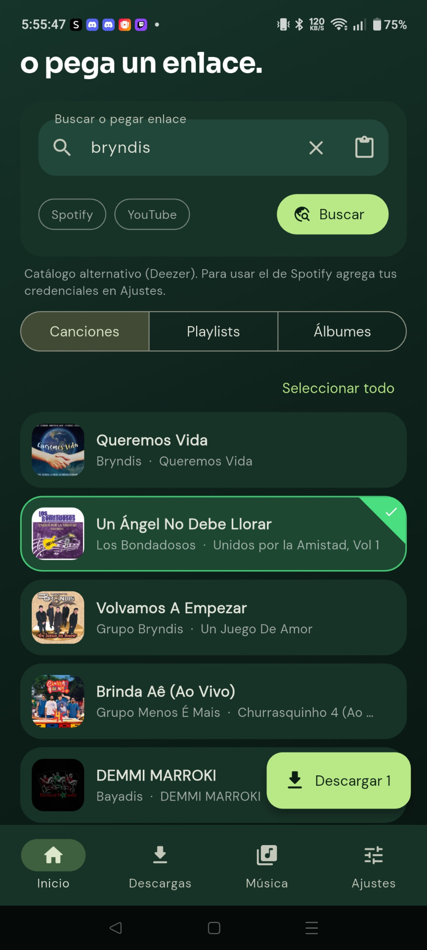 Selecciona tu música